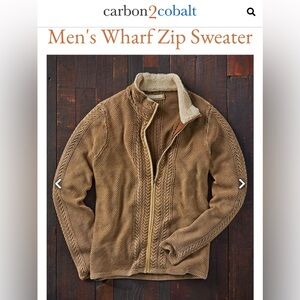 Carbon2Cobalt Men's Wharf Zip Sweater - Brown